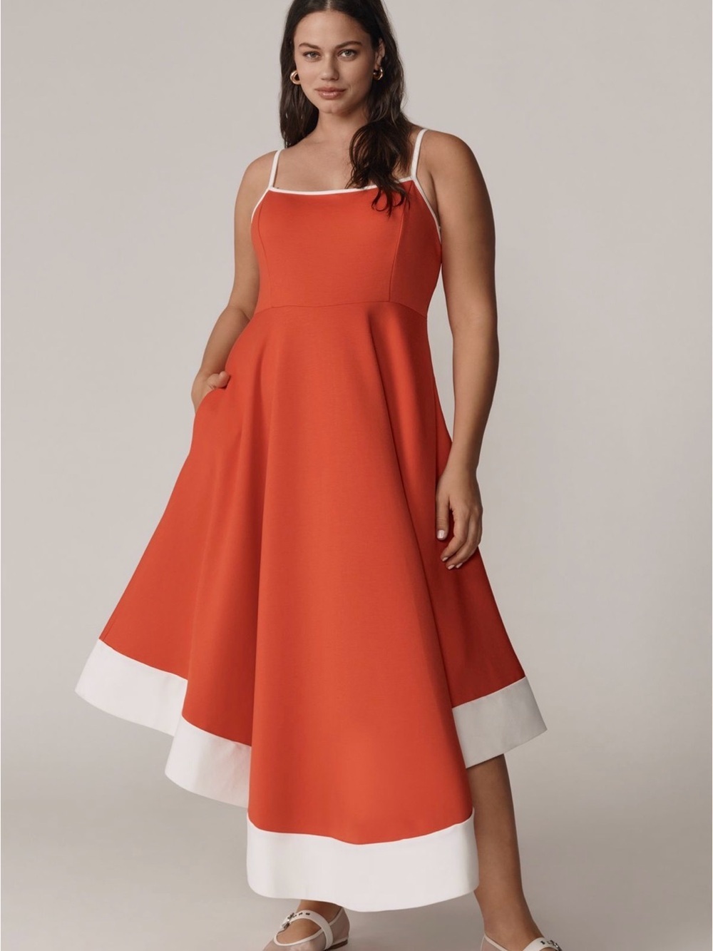Anthropologie Maeve Colorblock A-Line Midi Dress Size 2X EUC | Plus